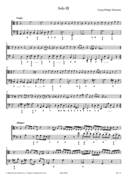 G.P. Telemann, 2 Soli per Viola da Gamba - Score sample