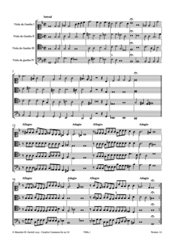 D. Funck, Stricturæ Viola-di Gambicæ - Score sample