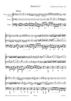 J. de Boismortier, Op. 37, Sonates en trio - Score sample