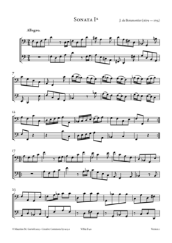 J. de Boismortier, Op. 40, Sonates à deux basses - Score sample