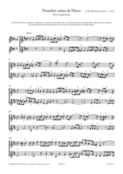 J. Hotteterre, Suittes à deux dessus - Score sample