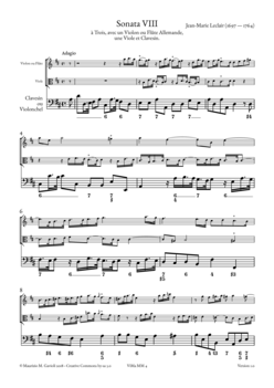 J.-M. Leclair, Sonata a 3, Ré maj., op. 2, no. 8 - Score sample