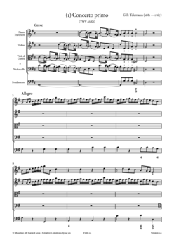 G.P. Telemann, 6 Quadri - Score sample